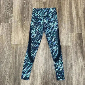 Womens Victoria's Secret Sport Green/Blue Print Leggings - XS